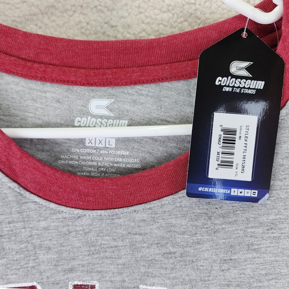 Indiana Hoosiers‎ NCAA Colosseum Tshirt Mens XXL Gray Red Collegiate Sportswear - Picture 2 of 7